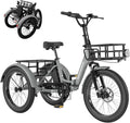 MOPHOTO Electric Tricycle for Adults, 20in 3 Wheels Folding Electric Bicycle Bikes, 48V 500W Electric Trike Ebike with Aluminum Frame, Removable Battery
