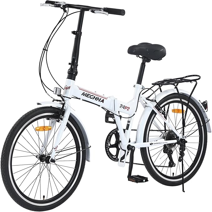 20" Folding City Commuter Bike,7-Speed Shimano,Lightweight Aluminum Frame,Foldable Bicycle for Adults,Compact Folding Bike,Mini Portable