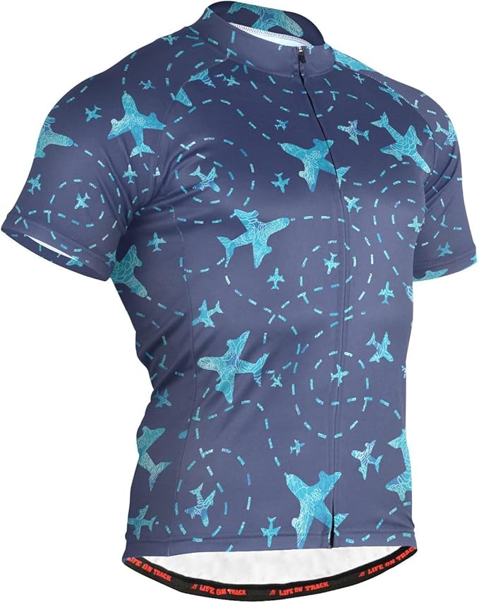 Men's Cycling Bike Jersey Short Sleeve Moisture Wicking, Breathable, Quick Dry Biking Shirt with 3 Rear Pockets