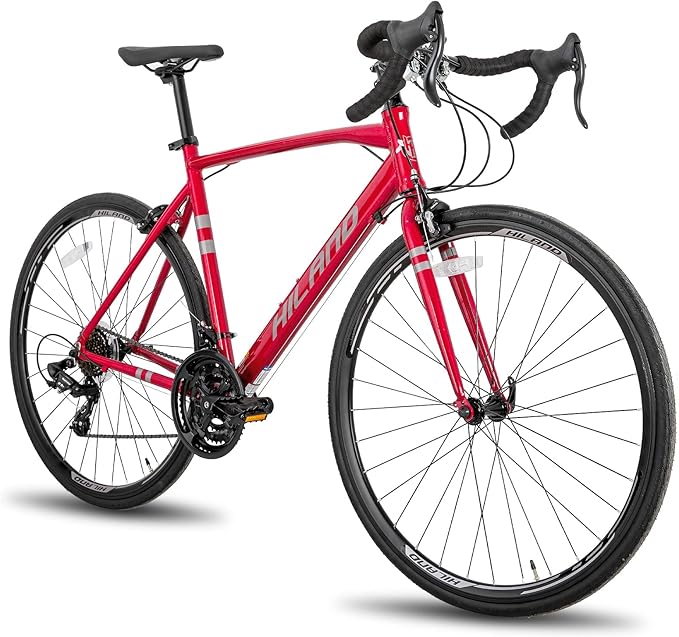 HILAND Adult Road Bike 700c Racing Bike with 14 Speeds, Aluminum Frame, Caliper Brake, City Commuter Bicycle for Women Men