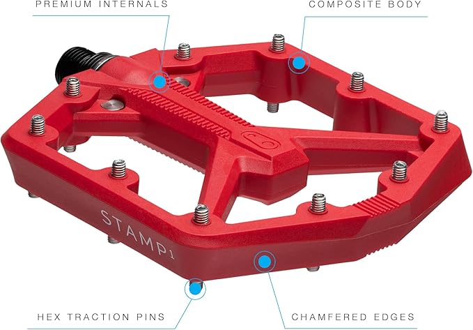 Crankbrothers Stamp Flat MTB Pedals - Size-Specific, Lightweight, Versatile, Durable Bike Pedals