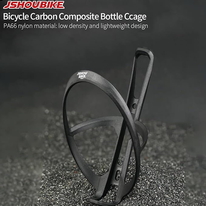 (2-Pack) Carbon Fiber+Nylon Bike Water Bottle Cage, Ultra-Light & Durable Cycling Cup Holder for Road & Mountain Bicycle