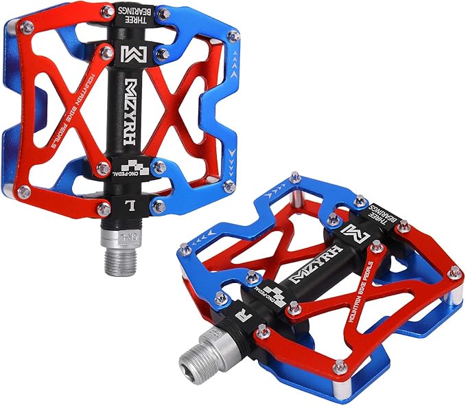 MZYRH Mountain Bike Pedals, Ultra Strong Colorful CNC Machined 9/16" Cycling Sealed 3 Bearing Pedals