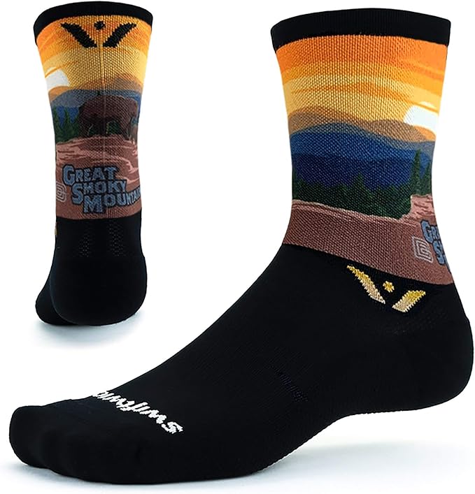 Swiftwick VISION IMPRESSION Crew, National Parks/States Edition, Running, Hiking and Cycling Socks