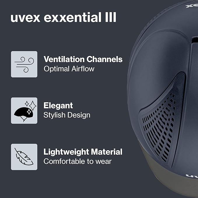 uvex exxential III - Lightweight Unisex Riding Helmet - Individual Size Adjustment