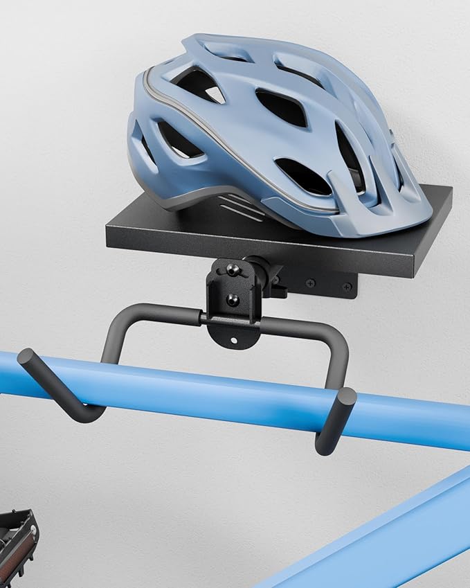 Bike Wall Mount, Bike Rack Garage Hanger, Bike Hanging Shelf, Store Your Helmet and Bike, for Garage and Home