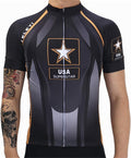 JPOJPO USA Cycling Jersey Men Short Sleeve Bike Shirts Biking Jersey Summer American Bicycle Tops with 3 Pockets Reflective