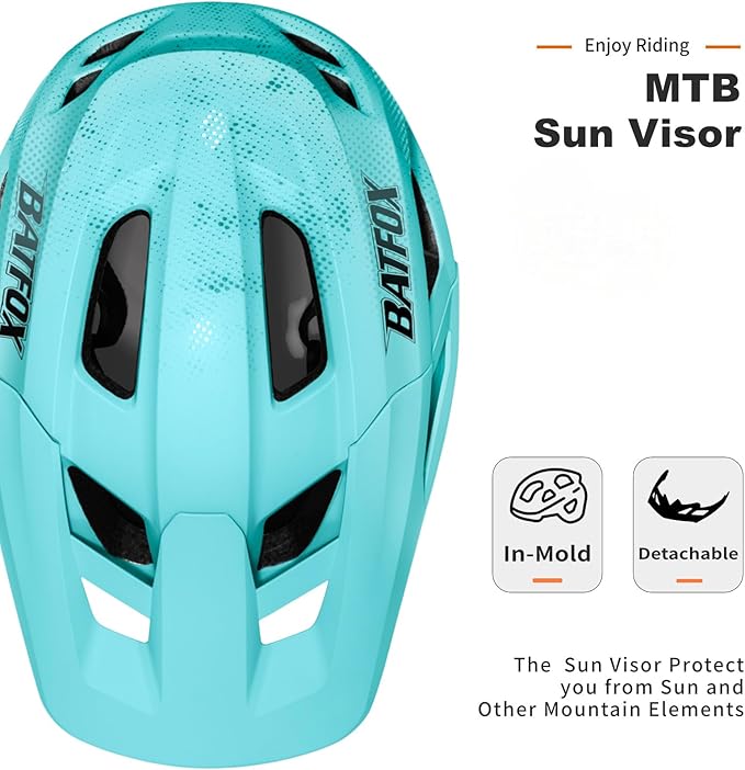 BATFOX NTA 8776 E-Bike & Mountain Bike Helmet for Adults Youth, E-MTB Cycling Helmet for Men Women (52-60CM)