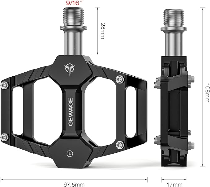 Mountain Road Bike Pedals -Bicycle Flat Pedals Aluminum 9/16" Sealed Bearing- Lightweight Platform for Road Mountain BMX MTB Bike Children's Bicycle