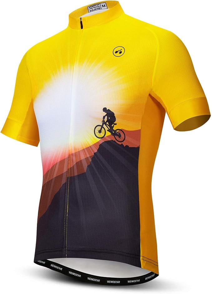 Men Cycling Jersey Skull Bike Short Sleeve Tops Quick-Dry Reflective 3-Pockets S-3XL