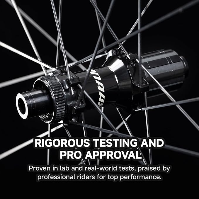 WINSPACE UNAAS Hard Carbon Fiber Wheelset 700C Disc Brake 50mm Depth Ultralight 1609g Road Bike Wheels, Tubeless Ready Pillar 1423 Spoke.
