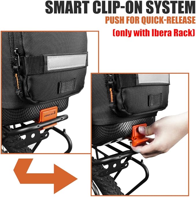 Ibera PakRak Bicycle Seat Post Commuter Rack and Quick-Release Bag