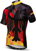 Men Cycling Jersey Skull Bike Short Sleeve Tops Quick-Dry Reflective 3-Pockets S-3XL