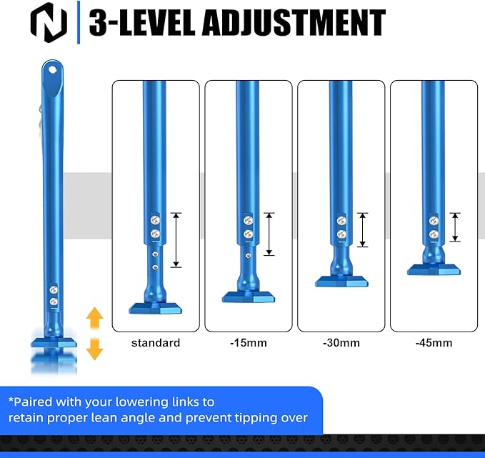 NICECNC Blue Dirt Bike Adjustable Kickstand Aluminum Compatible with Sherco 125-500 SE-R/SEF-R 2012-2024