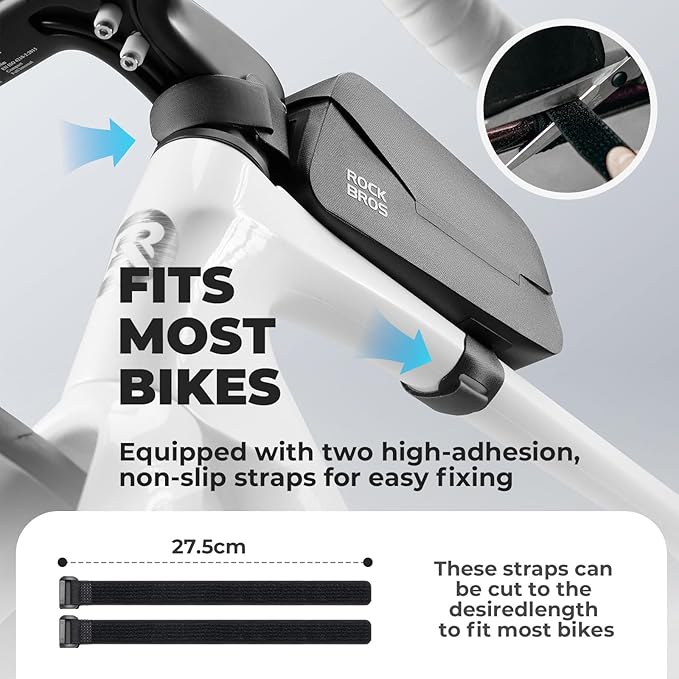 ROCKBROS Bike Frame Bag with Magnetic Flap Top Tube Bike Bag Waterproof Bike Packing Cycling Tools Storage Bag for Road MTB Bike L