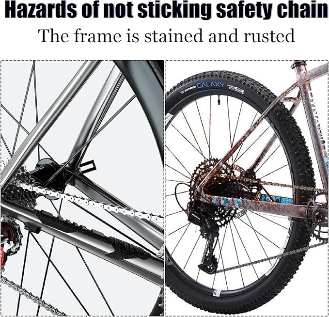 Chainstay Protector, Silicone MTB Bike Chain Guard Protector Bicycle Frame Protection Wrap for Mountain Bike Road Bicycle Frame