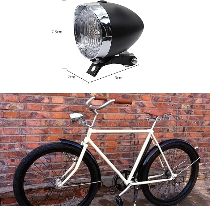 Retro Bike Headlight for Night Riding - Vintage Bike Lights Front and Rear, Lowrider Bicycle Parts, Headlamp Flashlight, LED Bicycle Lights for Women, Beach Cruiser Accessories