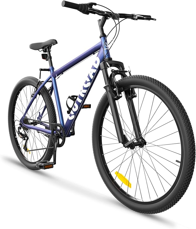 Betterland 26 Inch Mountain Bike, 7-Speed Adult Bike with Dual V Brakes, Outdoor Cycling Bike with High Carbon Steel Frame and Front Suspension, Adjustable Ergonomic Seat for Bicycle