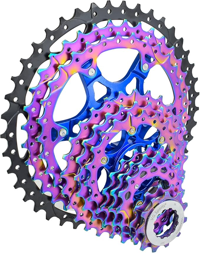 VG SPORTS 8/9/10/11/12 Speed Ultra-Light Bike Cassette for Mountain Bike 11-40T/11-42T/11-46T/11-50T/11-52T MTB Cassette Lightweight Aluminum Bracket Cassette
