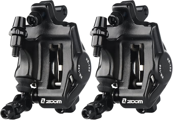 ZOOM Hydraulic Disc Brake Calipers: HB-100 MTB Bike Disc Brakes Front & Rear Caliper Set for Mountain, Road Bicycle and E-Bike