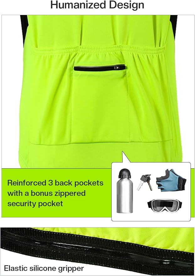 BERGRISAR Men's Basic Cycling Jerseys Long Sleeves Bike Bicycle Shirt Zipper Pockets BG012