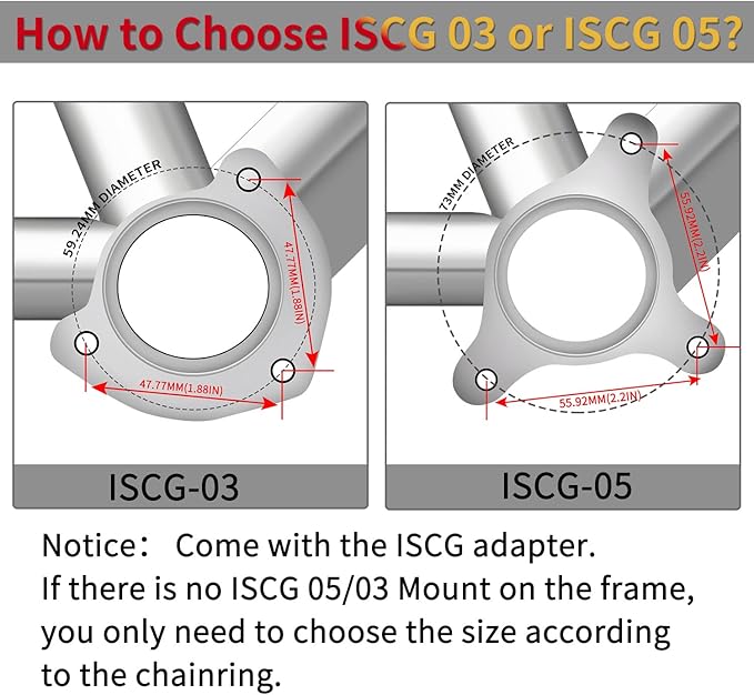 MUQZI Bash Guard, Mountain Bike ISCG05/ISCG 03 Mount 26-32T/34-38T Chainring Protector, BSA Adapter Included