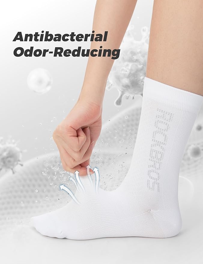 ROCKBROS Cycling Socks,Crew Length,Breathable & Non-Sticky with reflective logo,All Seasons for Men Women Bike Socks