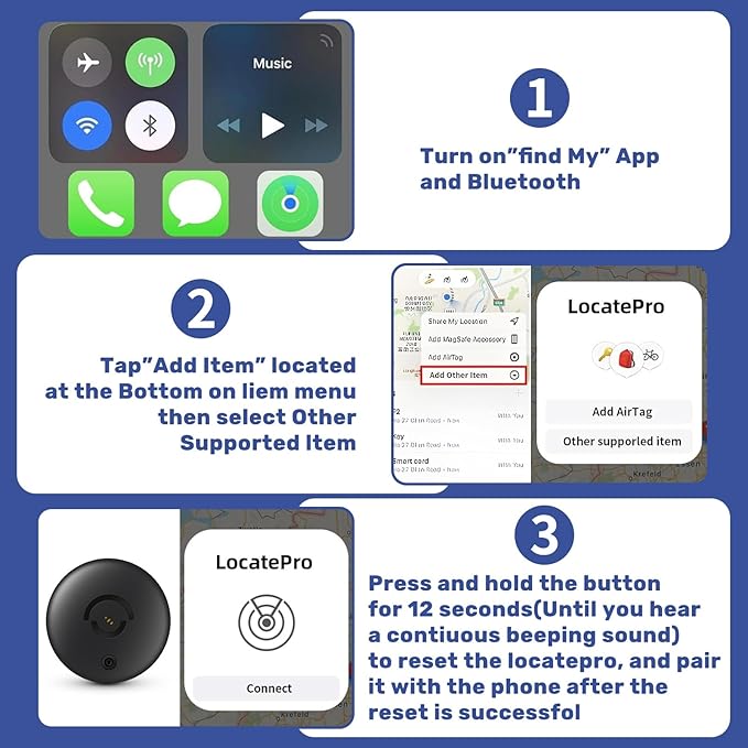 Hidden Magnetic Mini GPS Tracker for Vehicles – No Subscription GPS Device, Real-Time GPS Tracking for Kids, Pets, or Vehicles, Works with Apple Find My, Vehicle Locator (GPS01)