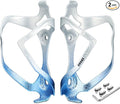 Bike Water Bottle Holder Bicycle Cage for Mountain Road MTB Gravel Adult Bikes Cycling Universal Carrier Rack 2 Pack Aluminum Alloy Ultralight Kettle Drink Accessories White Blue