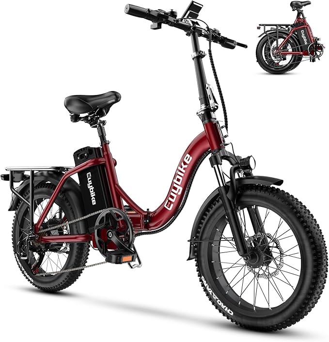 Folding Electric Bike for Adults and Seniors, 1000W Motor 48V 20AH Battery 30MPH 80 Miles, 20" Fat Tire All Terrain Ebike, 7-Speed Commuter E Bike, Step-Thru Electric Bicycle for Women and Teens