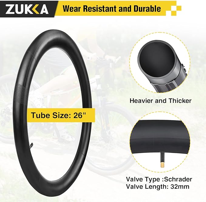 ZUKKA Bike Tire 20/24/26/27.5/29 x 2.125 Bike Tire 2 Pack Mountain Bike Tire Folding Replacement Tire for MTB Mountain Bike, Kids