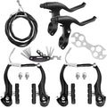 Complete Bike Brakes Set, Universal Bike Front and Rear MTB Brake, Inner and Outer Callipers Cables Lever Kit with Multi-Tool Wrenches Black