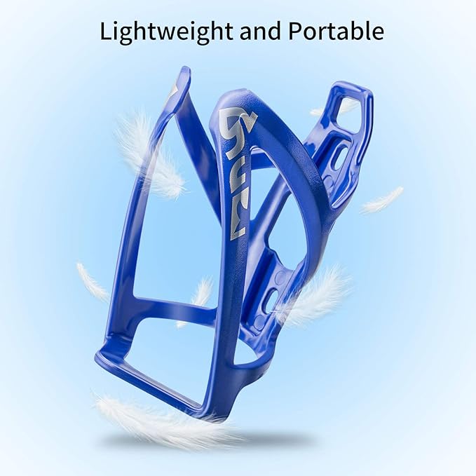 Bike Water Bottle Cage, Universal Drink Holder, Durable Ultralight Plastic Bottle Holder for Cycling, 2 Pack - Blue