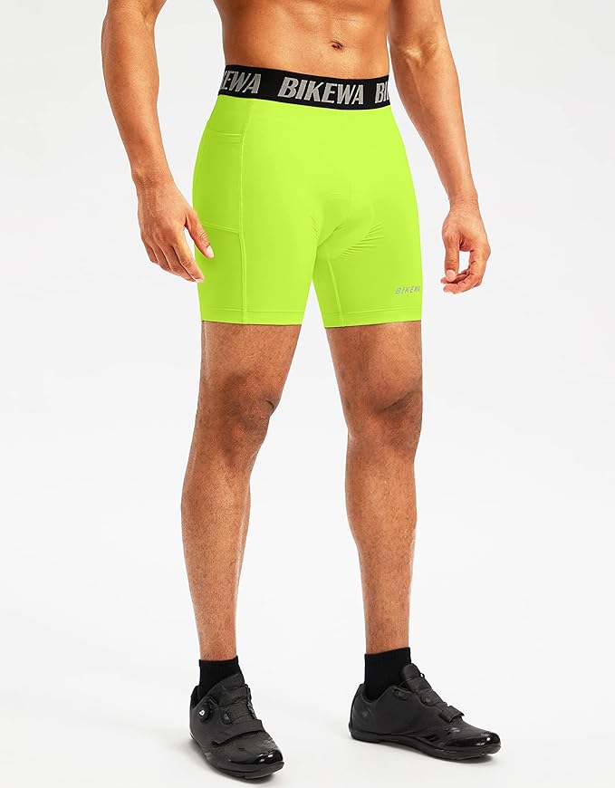 Men's 4D Padded Bike Shorts Cycling Underwear Biking Bicycle Padding Shorts for Men Side Pockets