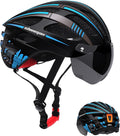 Shinmax Bike Helmet with USB Rechargeable Light & Detachable Magnetic Goggles UV Protective, Bicycle Helmet Men Women Mountain Road Adjustable Adult Cycling Helmet (WT-049)