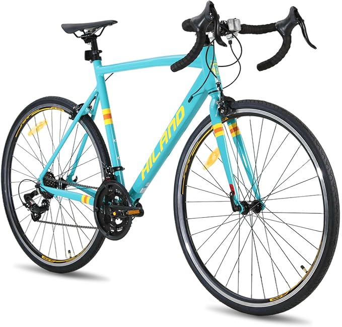 HILAND Adult Road Bike 700c Racing Bike with 14 Speeds, Aluminum Frame, Caliper Brake, City Commuter Bicycle for Women Men