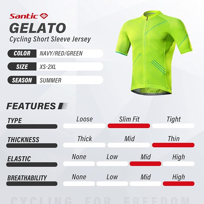 Santic Men’s Cycling Jersey Short Sleeve Bike Shirts for Men Bicycle Jacket with Pockets Breathable & Quick Dry Yorkson