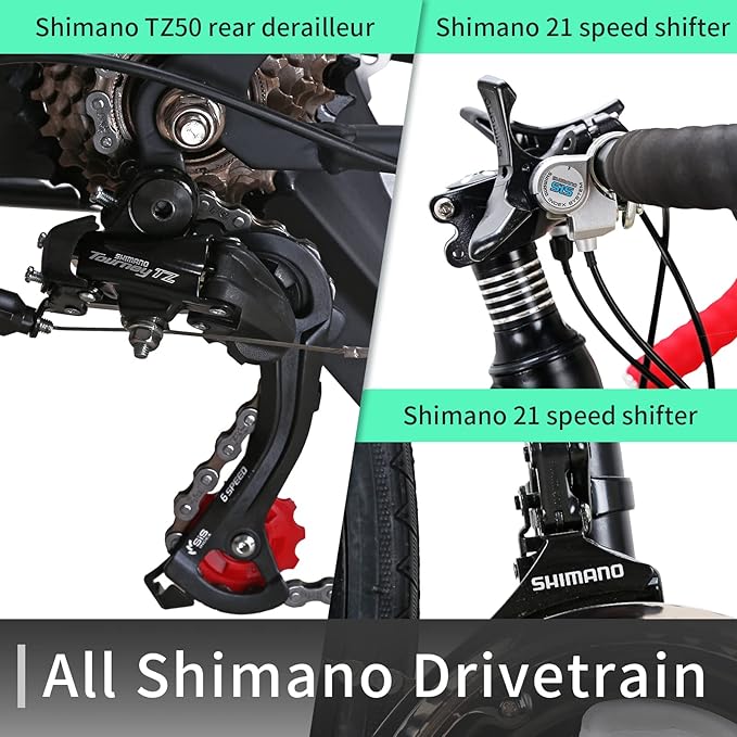 EUROBIKE Road Bike 700C Wheels 21 Speed Dual Disc Brake Bicycle 54cm Frame Bicycle for Men