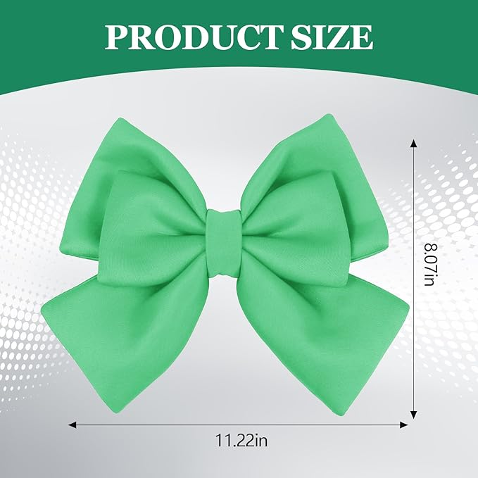 Bow Helmet Accessory, 8.07"x11.22" Stylish Motorcycle Helmet Bow Decoration for Women, Removable Cute Fashion Ribbon Bows Ornament for Motorcycle Scooter E-Bike Helmets (Light Green)