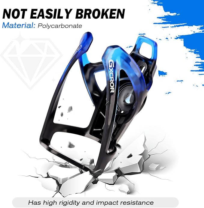 GXCROR Air Cage Bicycle Bottle Cage with Stealth Airtag Storage,Bike Water Bottle Holder,Water Bottle Holder for Bike,Durable,Bike Cup Holder for Most Bottle (BlackBlue&Bottle)
