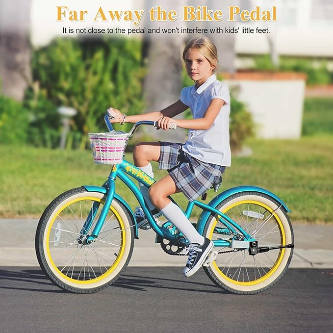 SEISSO Bike Kickstand for Kids Bike for 18 in Wheel, Universal Rear Mount Bicycle Kickstands, Replacement Single Side Steel Child Kick Stand for 18" Wheel