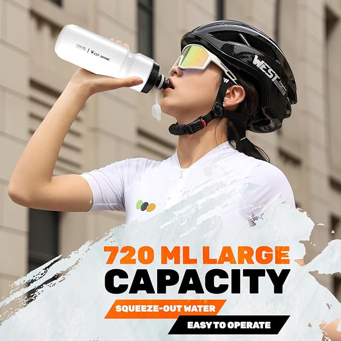 Bike Water Bottle Cage with Bottle, Durable Ultralight Plastic Water Drink Holder Rack, Lightweight PC Water Bottle Holder for Bicycle, Cycling Bottle Holder Cages for MTB, Road Bike(White)