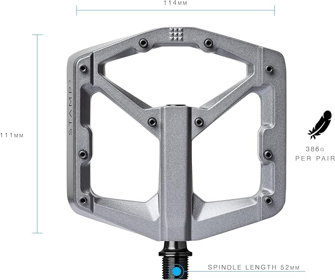 Crankbrothers Stamp Flat MTB Pedals - Size-Specific, Lightweight, Versatile, Durable Bike Pedals