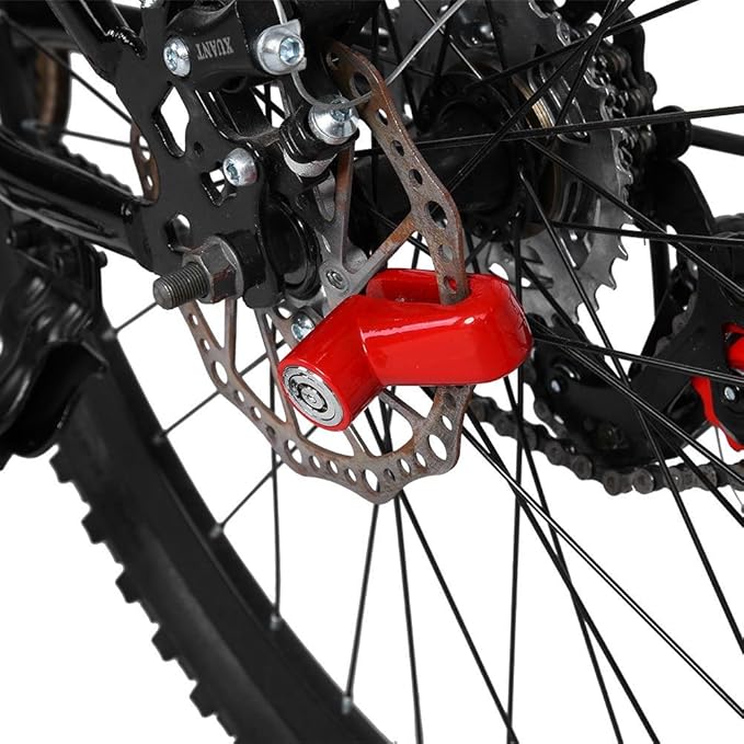 Bike Disc Brake Lock, Motorcycle Wheel Lock Brake Lock Security Brake Padlock Anti Theft Waterproof for Adult Mountain Road Motorbike Scooter Sportbike Racing Cycling with Mounting Bracket Two Keys