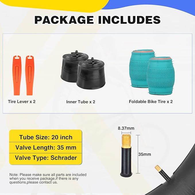 20 x 2.4 inch Bike tire Blue BMX tire 20 inch 2 Pack 20 Bike Tires,Kids Bike Tires Folding Replacement Tires Suitable for Bicycle Tires 20x2.35 20x2.4,20x2.5,3 Colors