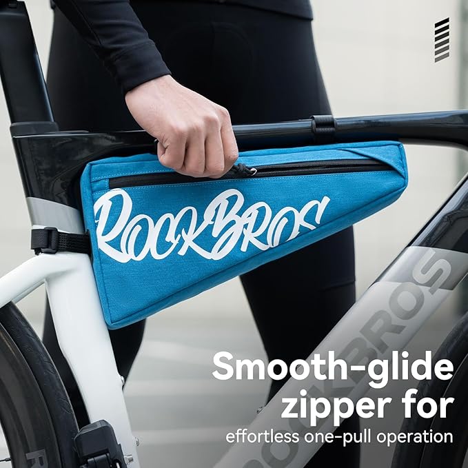 ROCKBROS Bike Frame Bag 1.9L Bike Triangle Bag Water Resistant Bike Frame Pouch Black/Blue/Red Bike Bag for Bicycles Black