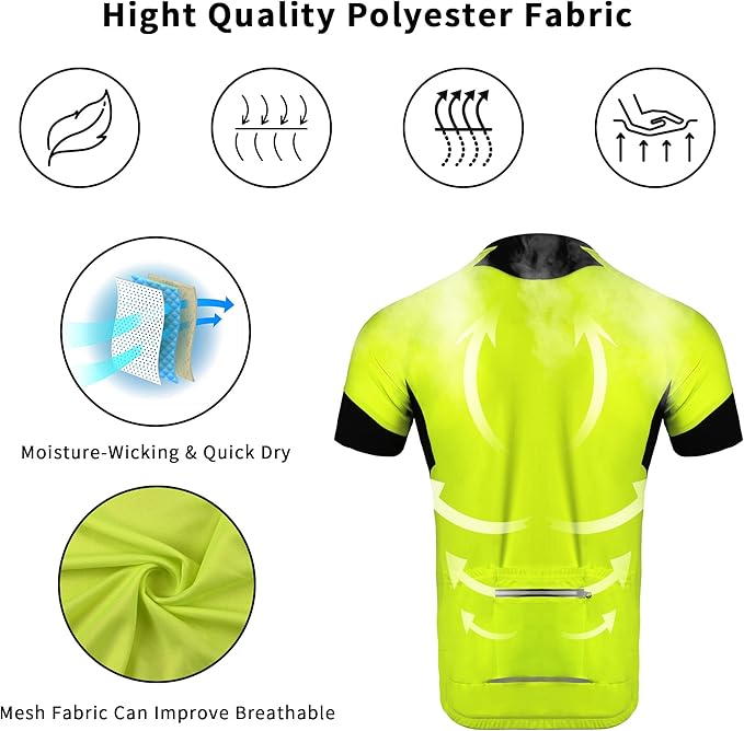 Cycling Jersey Men Bicycle Shirt Short and Long Sleeve MTB Road Biking Jersey with Pockets