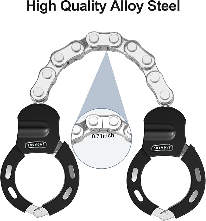 Electric Scooter Lock, Heavy Duty Anti Theft Chain Lock with Key, Accessories for Bike, E-Bike, Bicycle, Motorcycle, Scooter, Made of Zinc Alloy, Anti-Shear, Anti-Rust, 36 x 4.6 Inch, Black