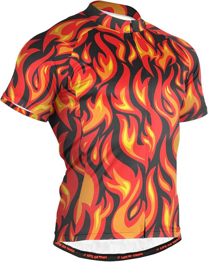Men's Cycling Bike Jersey Short Sleeve Moisture Wicking, Breathable, Quick Dry Biking Shirt with 3 Rear Pockets