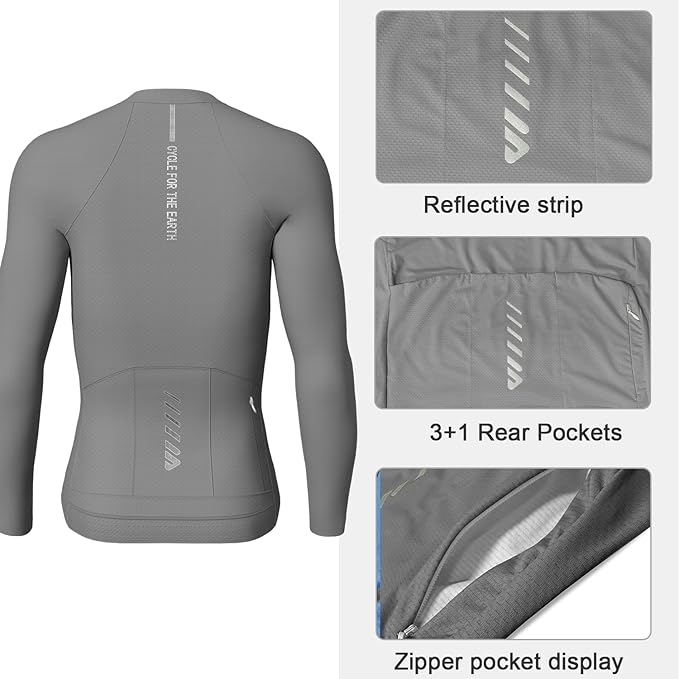 Lo.gas Cycling Jersey Men Short Sleeve, Road Bike Jerseys Full Zipper with Pockets, Bicycle Clothing Breathable Quick Dry